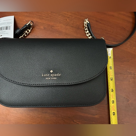 Kate Spade Kristi black leather chain detail  adjustable crossbody bag Msrp  249 - Picture 9 of 15